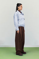 STRIPED UTILITY JACKET -BABY BLUE