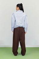 STRIPED UTILITY JACKET -BABY BLUE