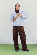 STRIPED UTILITY JACKET -BABY BLUE