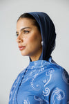 TULLE LAYERED SWIM HIJAB - BLUE BLACK