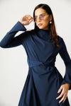 NOIR ELEGANCE SWIM TOP -BLUE BLACK