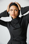 TULLE LAYERED SWIM HIJAB -BLACK