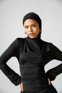TULLE LAYERED SWIM HIJAB -BLACK