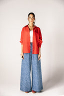 GEOMETRIC DENIM PANTS - ICED