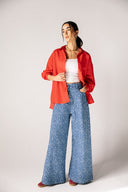 GEOMETRIC DENIM PANTS - ICED