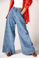 GEOMETRIC DENIM PANTS - ICED