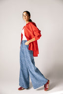 GEOMETRIC DENIM PANTS - ICED