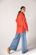 GEOMETRIC DENIM PANTS - ICED