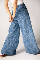 GEOMETRIC DENIM PANTS - ICED