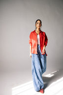 GEOMETRIC DENIM PANTS - ICED