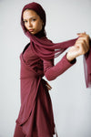 TULLE LAYERED SWIM HIJAB -MAROON