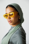 TULLE LAYERED SWIM HIJAB - OLIVE