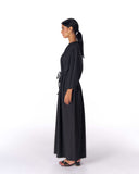 Minimal Stripe Dress -BLACK