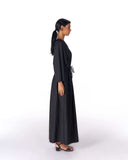 Minimal Stripe Dress -BLACK