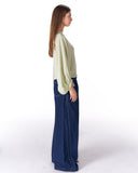 Oversized Boat-Neck Blouse -MINT GREEN