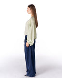 Oversized Boat-Neck Blouse -MINT GREEN