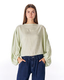 Oversized Boat-Neck Blouse -MINT GREEN