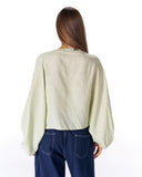 Oversized Boat-Neck Blouse -MINT GREEN