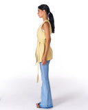 Sleeveless Wrap VEST -BUTTER YELLOW