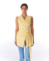 Sleeveless Wrap VEST -BUTTER YELLOW