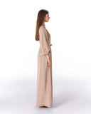 Drape Tie-Waist jumpsuit -CAFE