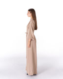 Drape Tie-Waist jumpsuit -CAFE