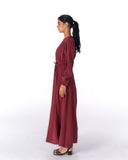SOFT SILHOUETTE DRESS -MAROON