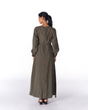 SOFT SILHOUETTE DRESS -OLIVE