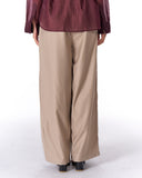 LOW WAIST CLASSIC PLEATED PANTS -DARK BEIGE