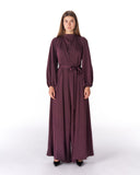 Drape Tie-Waist jumpsuit -DARK PURPLE