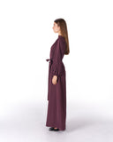 Drape Tie-Waist jumpsuit -DARK PURPLE