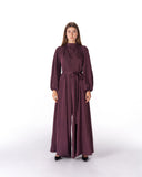 Drape Tie-Waist jumpsuit -DARK PURPLE