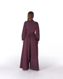 Drape Tie-Waist jumpsuit -DARK PURPLE
