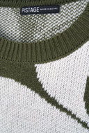 OVERSIZED PATTERN PULLOVER - OLIVE