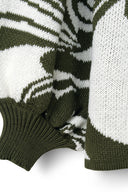 OVERSIZED PATTERN PULLOVER - OLIVE