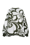 OVERSIZED PATTERN PULLOVER - OLIVE