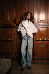 HIGH WAIST STRAIGHT PANT -WASHED BLUE