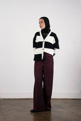 CLASSIC WIDE LEG PANTS-Burgundy