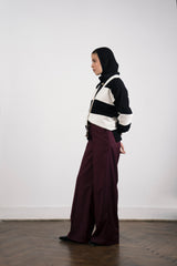 CLASSIC WIDE LEG PANTS-Burgundy