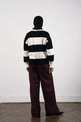 CLASSIC WIDE LEG PANTS-Burgundy