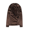 VELVET DRAPE TOP -BROWN