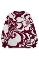 OVERSIZED PATTERN PULLOVER - MAROON