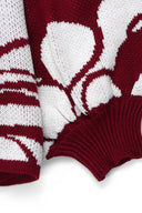 OVERSIZED PATTERN PULLOVER - MAROON