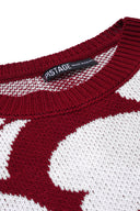 OVERSIZED PATTERN PULLOVER - MAROON