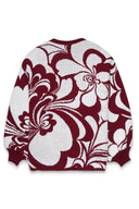 OVERSIZED PATTERN PULLOVER - MAROON