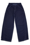 Stripped Wide Denim Pants