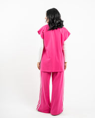 STRIPPED MILTON PANTS-FUCHIA