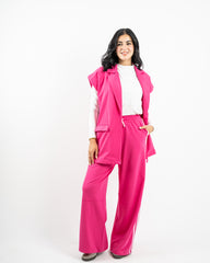 STRIPPED MILTON PANTS-FUCHIA