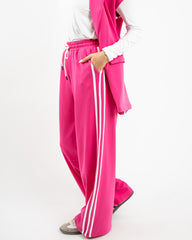 STRIPPED MILTON PANTS-FUCHIA