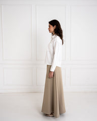 PLAIN WIDE LEG PANTS-CAFE